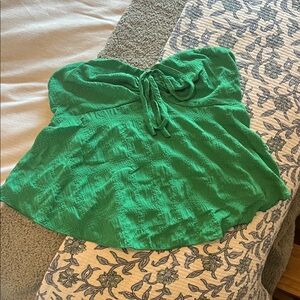 SHEIN Green Strapless Blouse